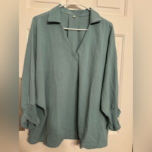 Chic Light Green Blouse for Women 2X